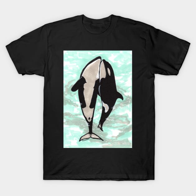 Killer whales T-Shirt by Pendientera